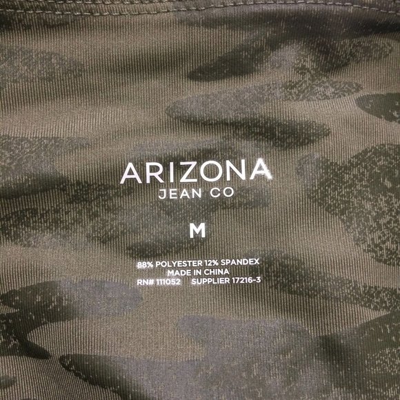 Arizona Jean Company Women Green Camo Active Workout Leggings High Waist Medium - Picture 3 of 7